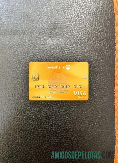Lituânia Swedbank Visa Electron Cartão Photolook Front exemplo real